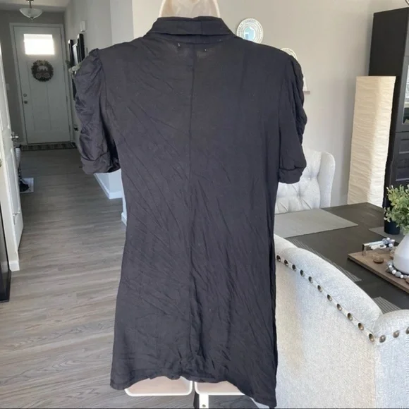 💋 Bolero ruffle puff shrug cardigan jacket blazer top Black - Picture 4 of 5